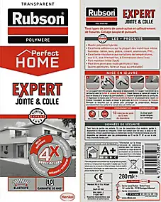Mastic Rubson Perfect Home Expert Jointe & Colle transparent cartouche 280ml