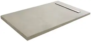 Receveur de douche à carreler rectangulaire 180 x 90 cm gris avec caniveau