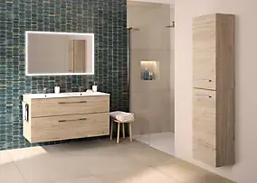 Colonne de salle de bains H.65 cm chêne Selva Geberit