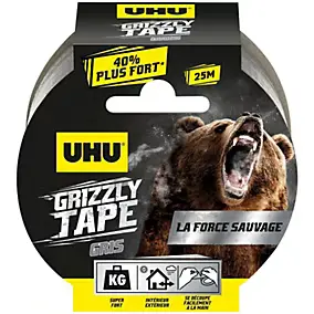 Ruban adhésif UHU Grizzly tape gris 25m
