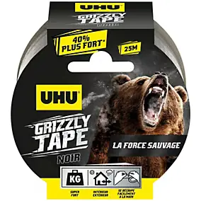 Ruban adhésif UHU Grizzly tape noir 25 m