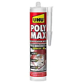 Colle mastic prise immédiate express UHU invisible cartouche 300g