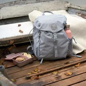 Sac à dos à langer en polyester recyclé gris Outdoor Green Label