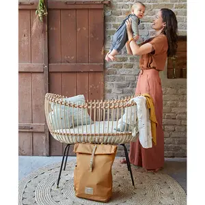 Sac à dos à langer en polyester recyclé Green label Rolltop curry