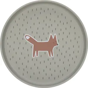 Assiette plate Little Forest Renard vert