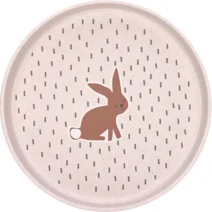 Assiette plate Little Forest Lapin rose