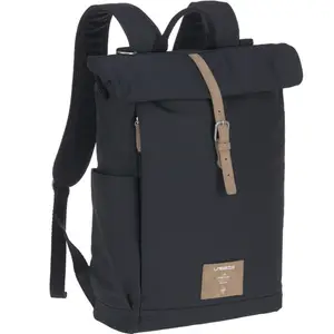 Sac à dos à langer en polyester recyclé Rolltop bleu nuit