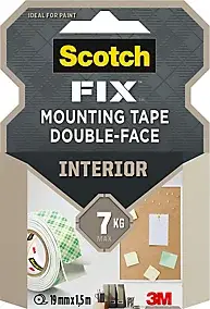 Double face intérieur 3M 19 mm x 1.5 m blanc, 7 kg