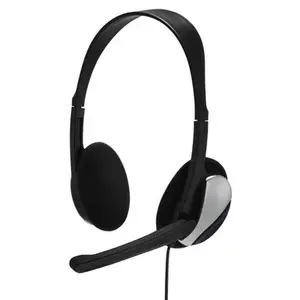 Hama Essential HS 200 Casque Avec fil Arceau Appels/Musique Noir, Argent
