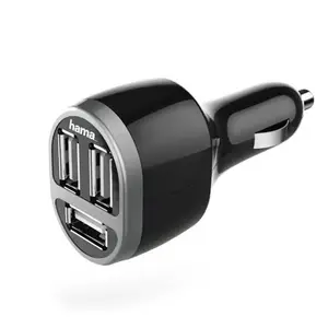 Chargeur pour voiture, 3 ports USB, 5,2 A, noir