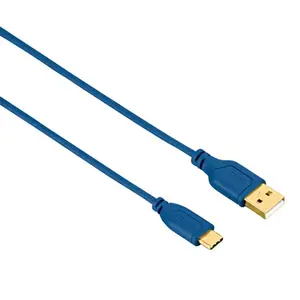 Câble USB-C Flexi-Slim, doré, antitorsion, bleu, 0,75 m