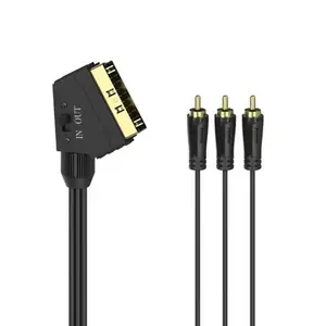 Câble vidéo, fiche péritel mâle - 3 fiche RCA mâles (vidéo/stéréo), 1,5m