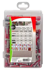 Mallette de 132 chevilles fischer profi-box duopower 6/8/10