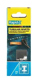 Rivet tubulaire vendu par 25 Rapid 5000414 en acier Ø 7 x L.9 mm Ø de la tige 3 mm
