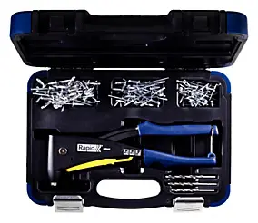 Pince à riveter Rapid RP40 multi + 150 rivets + 3 forets, Coffret