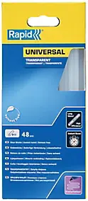 Bâtons de colle universelle transparenteØ12mm x 190mm, lot de 48
