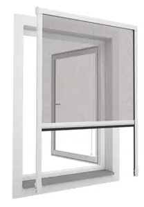 Store moustiquaire fenêtre recoupable en aluminium - L. 80 X H. 130 CM