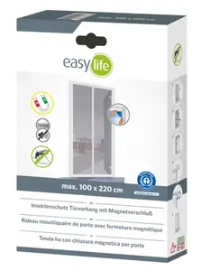 Moustiquaire rideau blanche de porte - L. 100 x H. 220 cm.