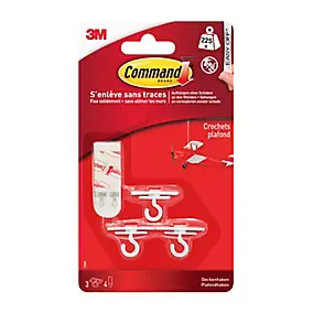 Crochets pour plafond Command 17008 3 crochets + 4 languettes