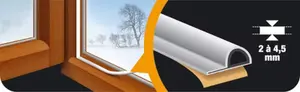 Joint d'étanchéité premium portes et fenêtres mauvais état blanc- 6 m 9 x 5,5 mm