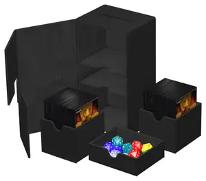 Twin Flip'n'Tray Deck Case 200+ XenoSkin Noir Monocolore - Ultimate Guard