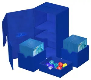 Twin Flip'n'Tray Deck Case 200+ XenoSkin Bleu Monocolore - Ultimate Guard