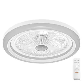 Ventilateur de plafond silencieux avec éclairage LED, blanc Ø.49 cm Osram Solano - Télécommande incluse