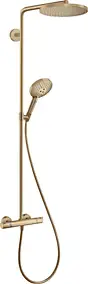 Colonne de douche thermostatique avec pommeau + douchette 3 jets + flexible + barre réglable, bronze brossé, Hansgrohe Select S240 PowderRain