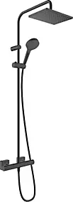 Colonne de douche thermostatique noir Hansgrohe Eco Vernis Shape
