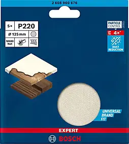 Disque abrasif vendu par 5 M480 Bosch Expert Ø125mm grain 220