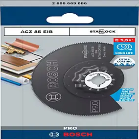 Lame de scie plongeante pour outil multifonction Bosch Pro ACZ 85 EIB Starlock bois, métal et plastique