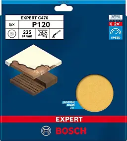 5 disques abrasifs Bosch Expert C470 Ø225mm grain 120
