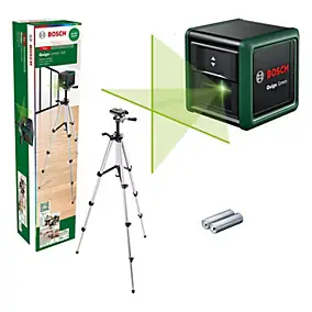 Niveau laser à lignes vertes Quigo Green Bosch haute Visibilité et Précision 0,6 mm/m avec trépied