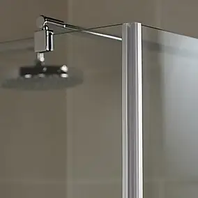 Barre de stabilisation murale pour paroi de douche, 122 cm, aspect chromé