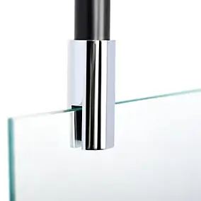 Barre de fixation/stabilisation au plafond 80 cm pour paroi de douche, noir et chrome, Schulte