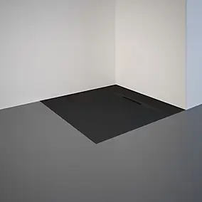 Receveur de douche 80 x 80 cm, effet pierre anthracite, Schulte