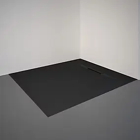 Receveur de douche 80 x 90 cm, effet pierre anthracite, Schulte