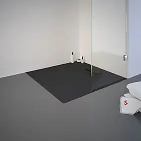 Receveur de douche 90 x 90 cm, effet pierre anthracite, Schulte