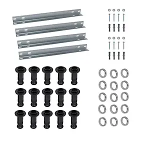 Kit d'installation pour receveur de douche supérieur à l.120cm avec pieds, rails et fixations, Schulte