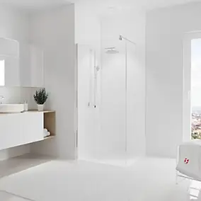 2 panneaux muraux de salle de bains l.90x255 cm, blanc, Schulte DécoDesign