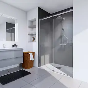 Panneau mural de salle de bains l.90x255 cm, anthracite, Schulte DécoDesign