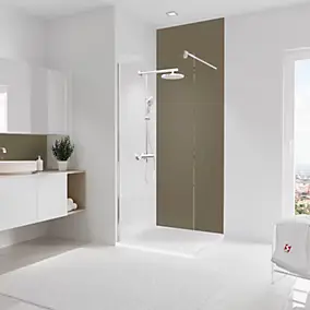 Panneau mural de salle de bains l.90x255 cm, taupe, Schulte DécoDesign