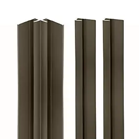 2 profilés de finition + 1 profilé d'angle intérieur H. 255 x l. 1,7 cm, aluminium, taupe, Schulte Deco Design