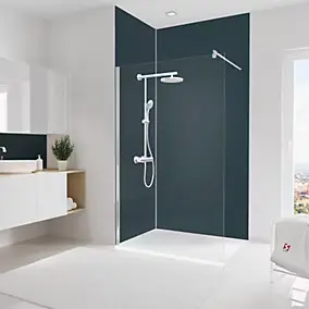 Pack de 2 panneaux muraux de salle de bain l.120+90 x H.255 cm, anthracite, Schulte DecoDesign
