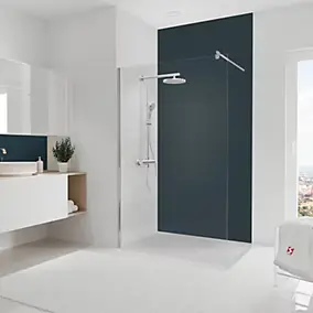 Panneau mural de salle de bains l.120 x H.255 cm, anthracite, Schulte DecoDesign