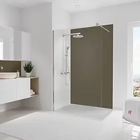 Panneau mural de salle de bains l.120 x H.210 cm, taupe, Schulte DecoDesign