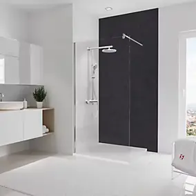 Panneau mural de salle de bain l.125 x H.255 cm, ardoise, Schulte DécoDesign