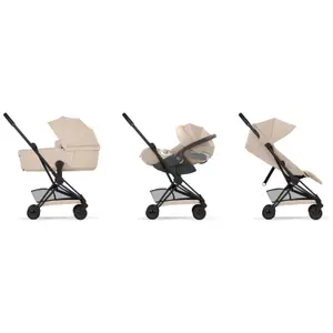 COYA Confort 2026 Poussette ultra-compacte et Châssis Matt Black Cozy Beige