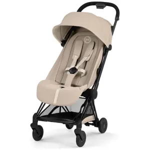 Duo COYA 2026 Poussette ultra-compacte avec nacelle pliable et Châssis Matt Black Cozy Beige