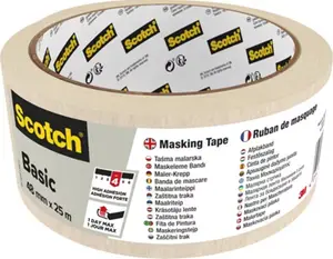 Ruban de masquage beige BASIC 48 mm x 25 m